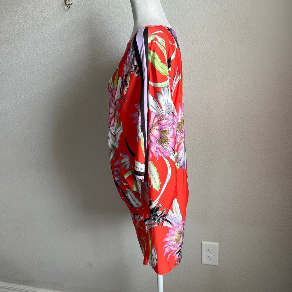 Trina Turk Shangri La Red Floral Tunic Swim Cover Up Women's M Stretch Mini - Picture 5 of 8